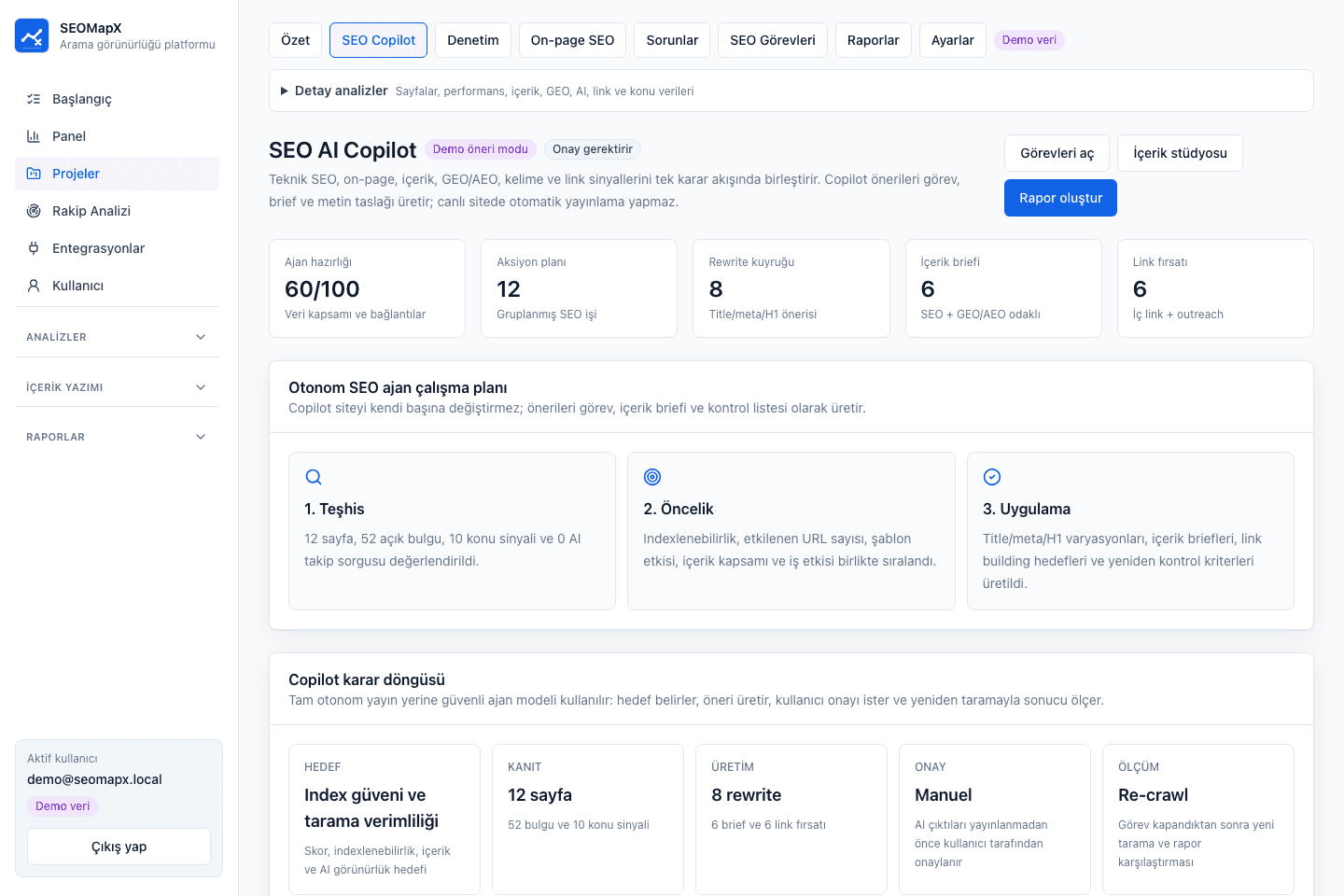 SEO uzmanı asistanı ekran görüntüsü